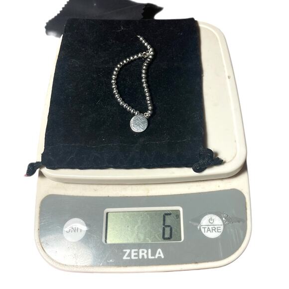 Tiffany & Co 4mm Bead Bracelet 925 Silver Breast Cancer Ribbon Box Pouch - EUC - Picture 4 of 10